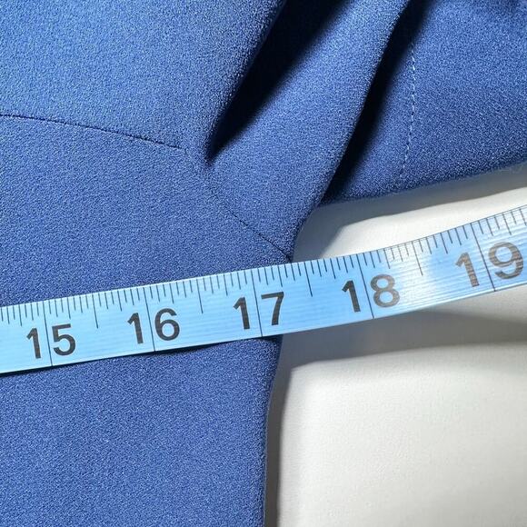 Sandro Paris Yoko Fluted Crepe Mini Dress Blue Women 3 Large - Picture 8 of 10